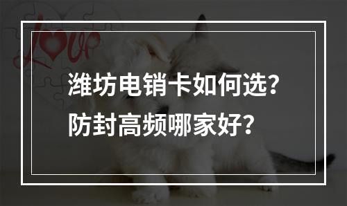 潍坊电销卡如何选？防封高频哪家好？