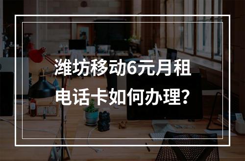 潍坊移动6元月租电话卡如何办理？