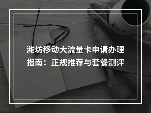 潍坊移动大流量卡申请办理指南：正规推荐与套餐测评