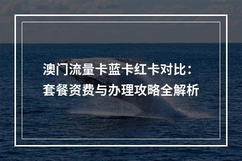澳门流量卡蓝卡红卡对比：套餐资费与办理攻略全解析