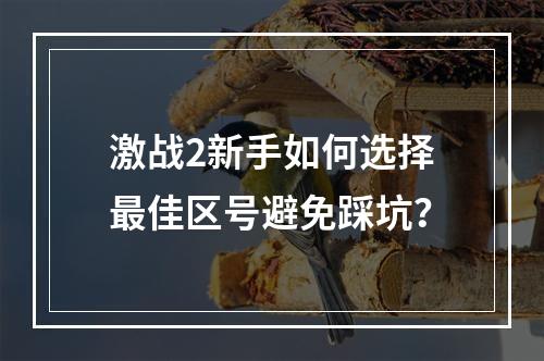 激战2新手如何选择最佳区号避免踩坑？