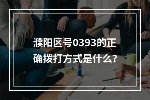 濮阳区号0393的正确拨打方式是什么？