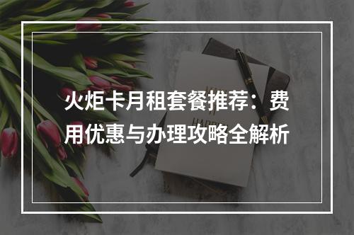 火炬卡月租套餐推荐：费用优惠与办理攻略全解析