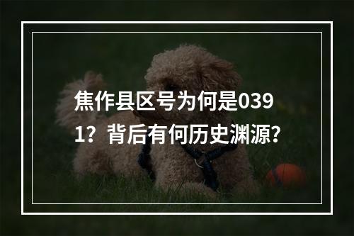 焦作县区号为何是0391？背后有何历史渊源？