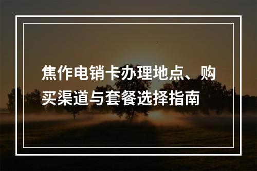 焦作电销卡办理地点、购买渠道与套餐选择指南