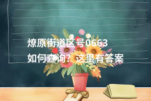 燎原街道区号0663如何查询？这里有答案