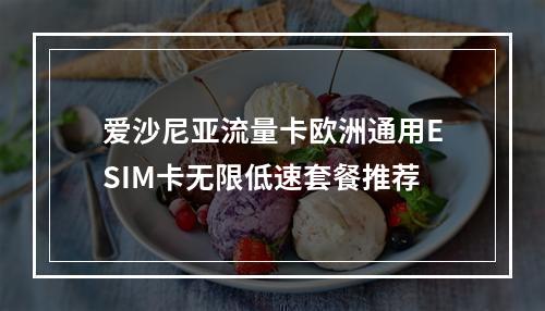 爱沙尼亚流量卡欧洲通用ESIM卡无限低速套餐推荐