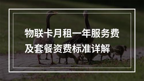 物联卡月租一年服务费及套餐资费标准详解