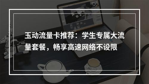 玉动流量卡推荐：学生专属大流量套餐，畅享高速网络不设限