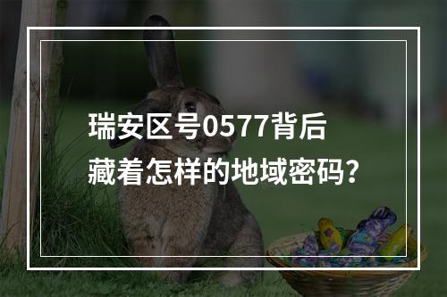 瑞安区号0577背后藏着怎样的地域密码？