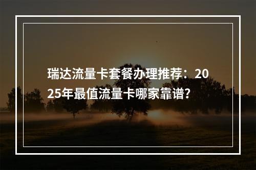 瑞达流量卡套餐办理推荐：2025年最值流量卡哪家靠谱？