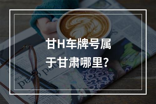 甘H车牌号属于甘肃哪里？