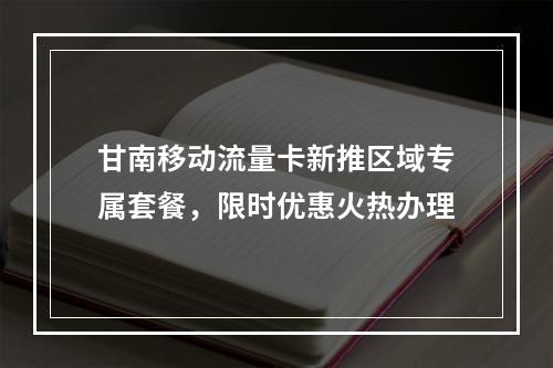 甘南移动流量卡新推区域专属套餐，限时优惠火热办理