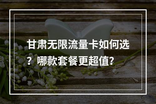 甘肃无限流量卡如何选？哪款套餐更超值？