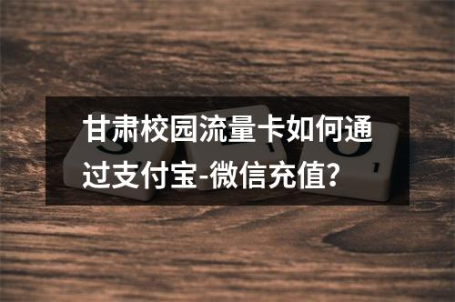 甘肃校园流量卡如何通过支付宝-微信充值？