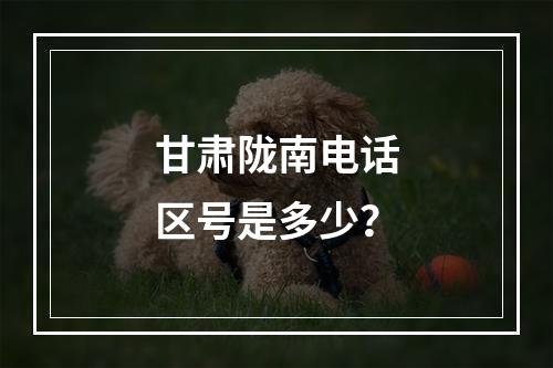 甘肃陇南电话区号是多少？