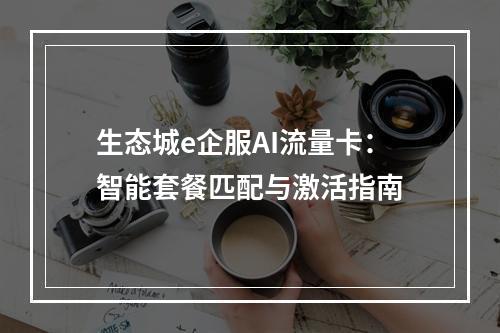 生态城e企服AI流量卡：智能套餐匹配与激活指南