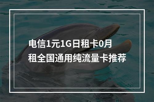 电信1元1G日租卡0月租全国通用纯流量卡推荐