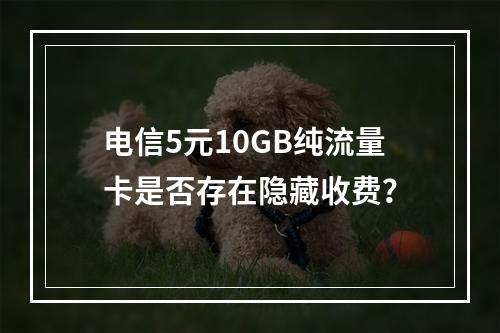 电信5元10GB纯流量卡是否存在隐藏收费？