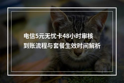 电信5元无忧卡48小时审核到账流程与套餐生效时间解析