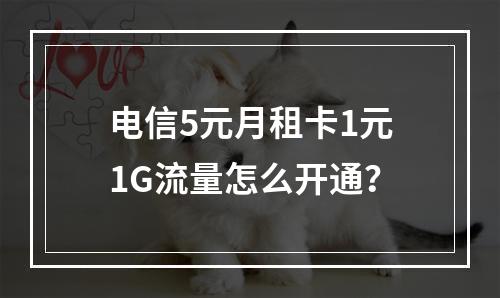 电信5元月租卡1元1G流量怎么开通？