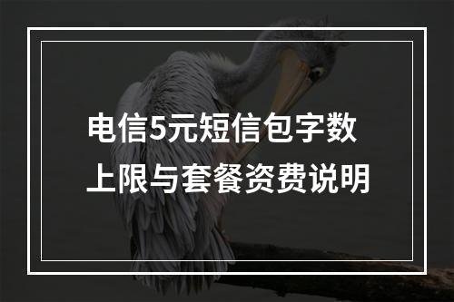 电信5元短信包字数上限与套餐资费说明