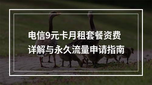 电信9元卡月租套餐资费详解与永久流量申请指南