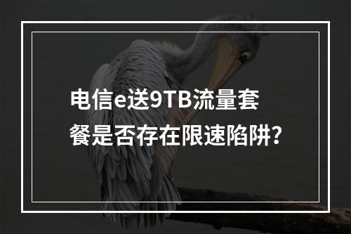 电信e送9TB流量套餐是否存在限速陷阱？