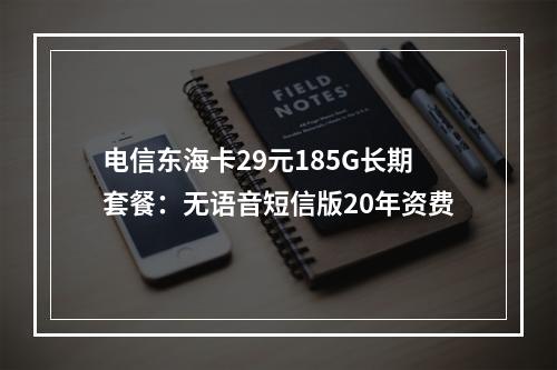 电信东海卡29元185G长期套餐：无语音短信版20年资费