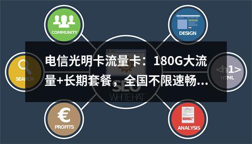 电信光明卡流量卡：180G大流量+长期套餐，全国不限速畅享
