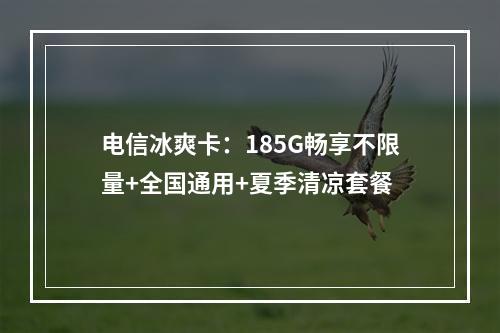 电信冰爽卡：185G畅享不限量+全国通用+夏季清凉套餐