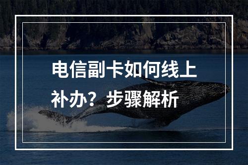 电信副卡如何线上补办？步骤解析
