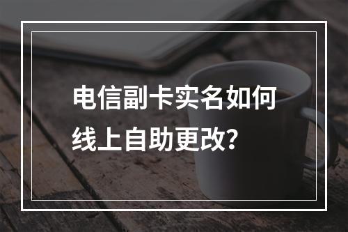 电信副卡实名如何线上自助更改？