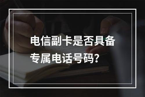 电信副卡是否具备专属电话号码？
