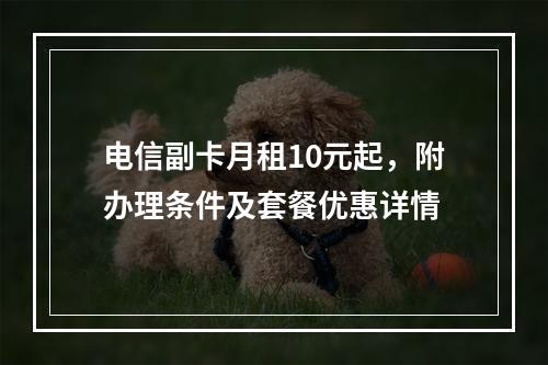 电信副卡月租10元起，附办理条件及套餐优惠详情