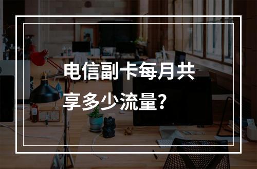 电信副卡每月共享多少流量？