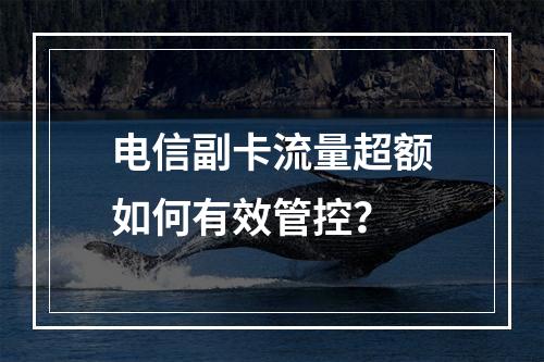 电信副卡流量超额如何有效管控？