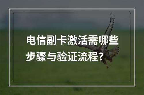 电信副卡激活需哪些步骤与验证流程？