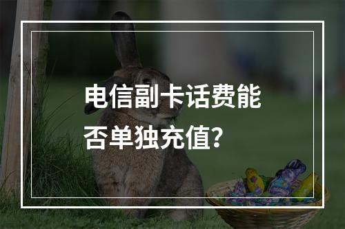 电信副卡话费能否单独充值？