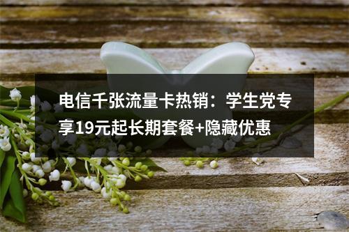电信千张流量卡热销：学生党专享19元起长期套餐+隐藏优惠