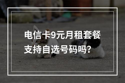 电信卡9元月租套餐支持自选号码吗？