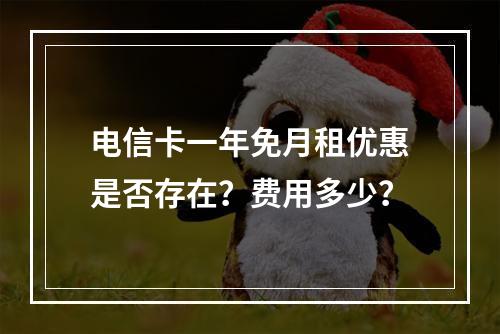 电信卡一年免月租优惠是否存在？费用多少？