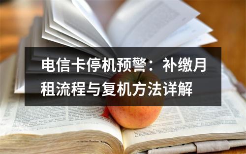 电信卡停机预警：补缴月租流程与复机方法详解