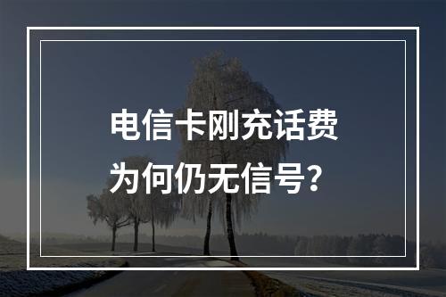 电信卡刚充话费为何仍无信号？