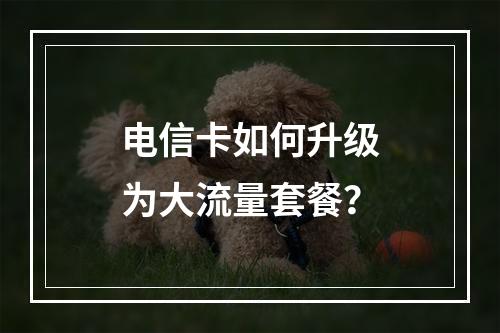 电信卡如何升级为大流量套餐？