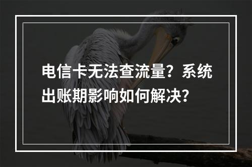 电信卡无法查流量？系统出账期影响如何解决？