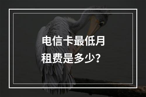 电信卡最低月租费是多少？