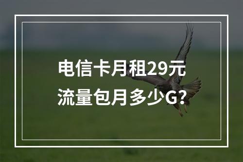 电信卡月租29元流量包月多少G？