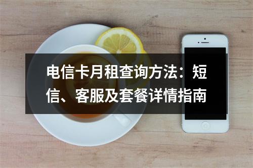 电信卡月租查询方法：短信、客服及套餐详情指南
