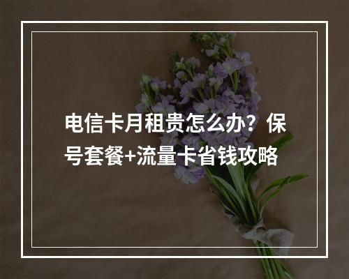 电信卡月租贵怎么办？保号套餐+流量卡省钱攻略